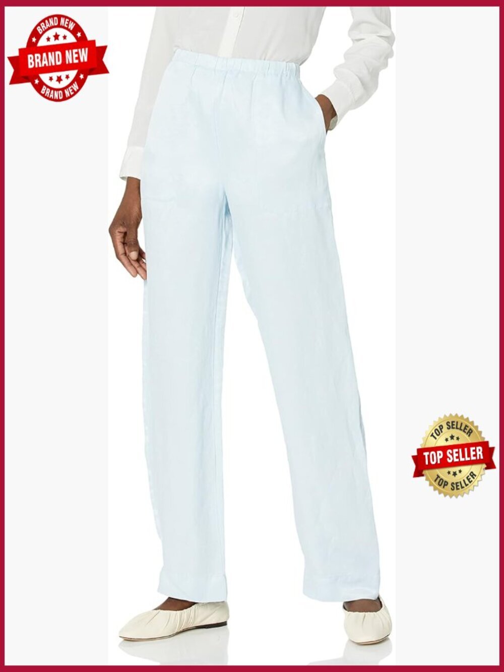 Straight Leg Pull On Casual Pants with Pockets